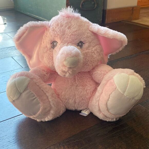 Aurora baby pink plush elephant stuffed animal 9 inches - Picture 1 of 7